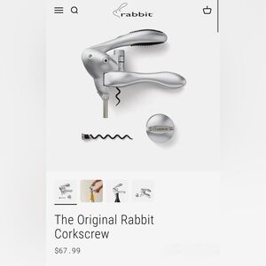 Rabbit Silver Corkscrew Wine Opener